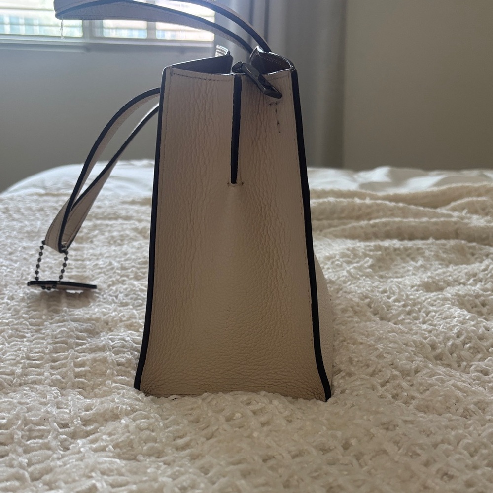 Gently used, clean Coach Charlie Carry All Cream Leather Tote - Picture 5 of 5